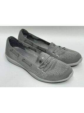 Skechers Newbury ST Easily Adored Gray Women's Slip On Shoes SZ 8.5 NICE